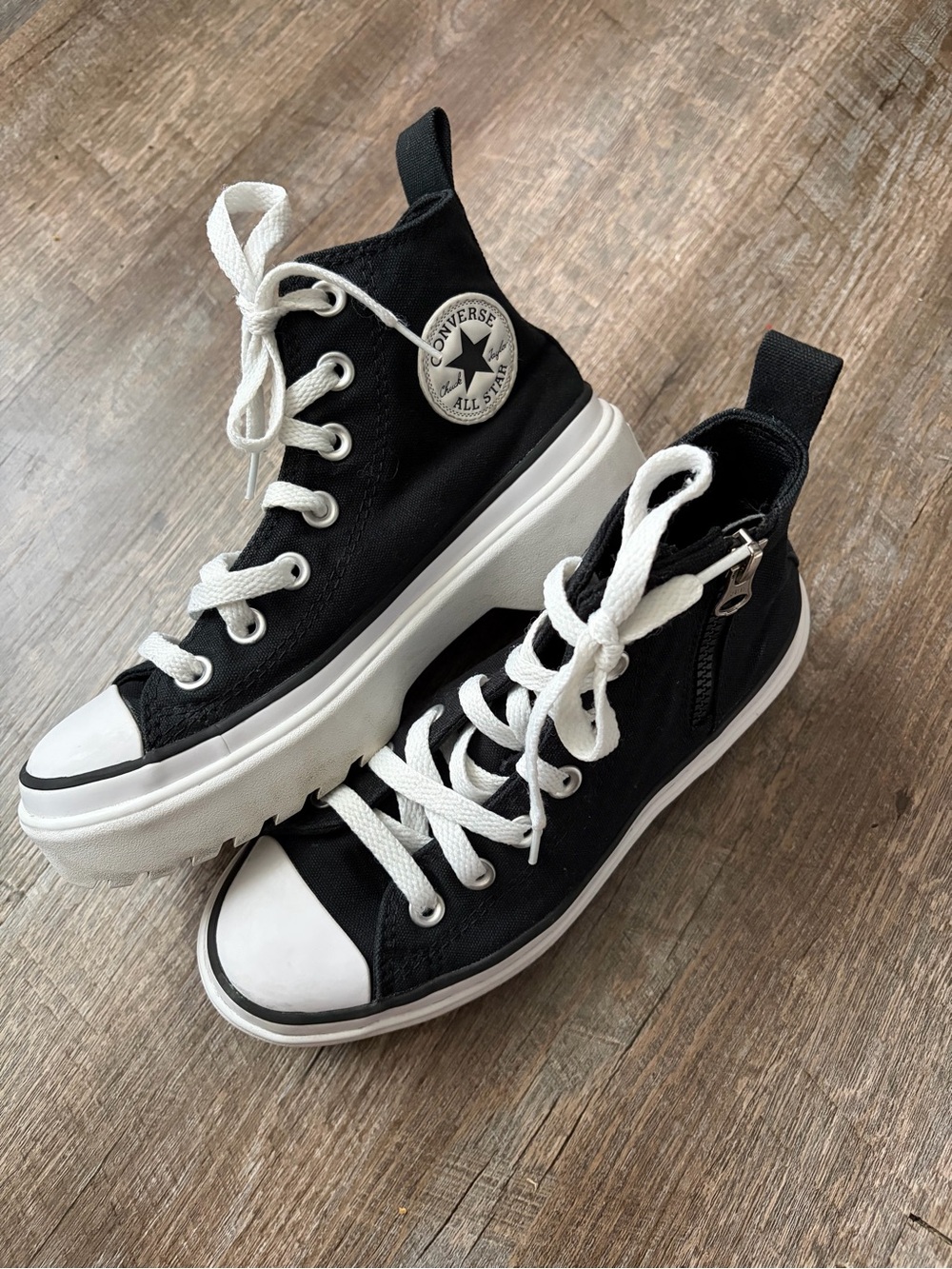 Converse Black & White Platform High-Top Sneaker - Picture 3 of 13